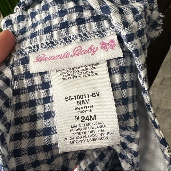 BONNIE JEAN Patriotic Navy Red “Frances Bubble” Seersucker Bubble Outfit - Picture 5 of 7